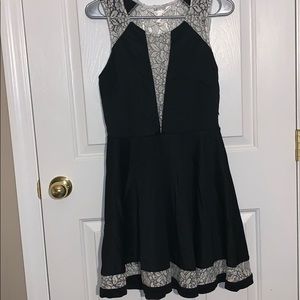 Black and white tank top dress with lace